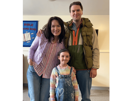 Brooke, pictured with her on-screen parents, plays the role of Freya Mullan, a non-verbal, autistic child in the BBC drama.
