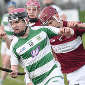 Sean Kerrisk St Fechins has the beating of Leixlip's Conor Higgins. Photo: Arthur Kinahan