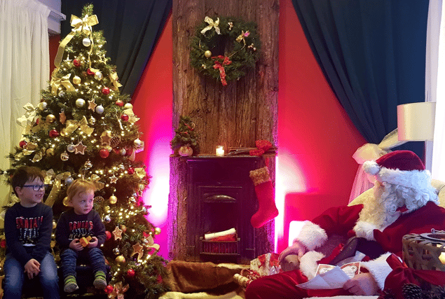 Santa's grotto at the Jurassic Newpark Christmas Experience