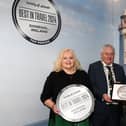Mary Daly Tourism Unit, Donegal County Council, Cathaoirleach Cllr Martin Harley, Tom Hall, Vice President Lonely Planet and Alice Mansergh, CEO of Tourism Ireland after accepting the award