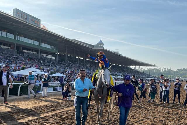 “I thought he was the winner the whole way round the track, he broke good and was sat with a couple of horses in front of him which he likes. He came up on the outside and when he did that I knew at that point we had nothing in our way, it was just a matter of if someone could come and catch us. I felt good.