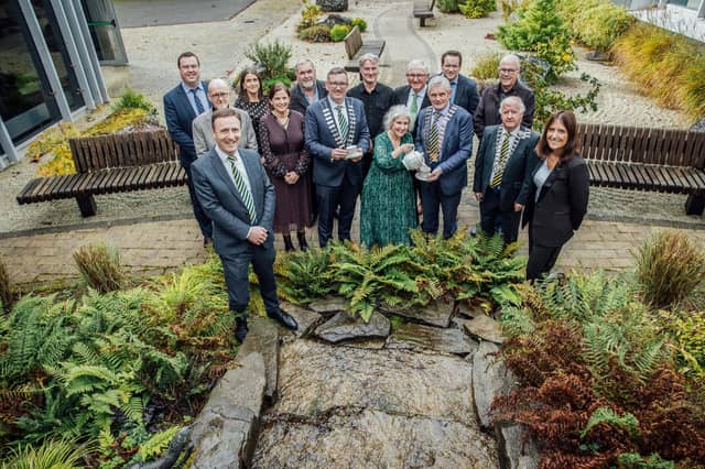The contract signing for the development of a new café and restaurant at Vandeleur Walled Garden and Visitor Centre | Picture: Brian Arthur