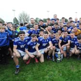 Roche Emmets celebrate their Louth IFC  win over O’Raghallaighs  on Sunday. Photo: Arthur Kinahan