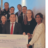 William Burke, Talbot Hotel manager, Laura Jones, Sales and Marketing Manager Talbot hotel and hotel staff hand over funds to Sinaida Jansen, South Tipperary Hospice after a successful fundraiser held