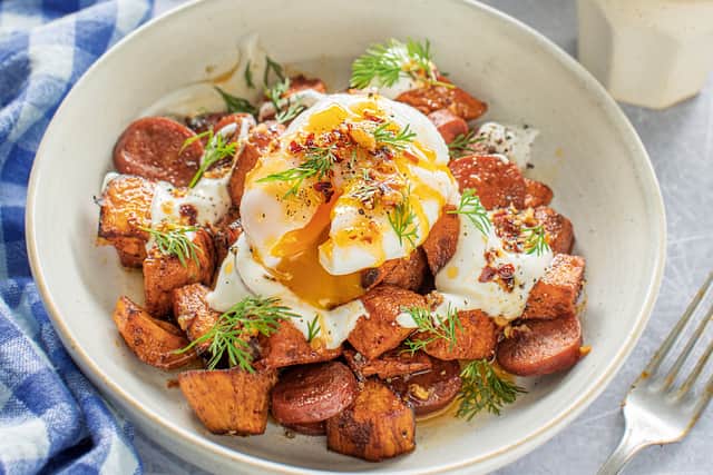Nathan Anthony’s air fryer sweet potato and chorizo hash recipe