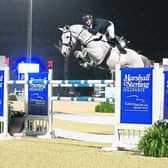 Irish show jumping star Shane Sweetnam and James Kann Cruz, the number one ranked nine-year-old in the world, who will feature in Friday’s Aga Khan Nations Cup in the RDS