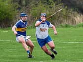 Jerry O’Neill (Cappawhite) goes on the attack with Willie Mackey (Sean Treacy’s) challenging during the Tipperary Credit Union West IHC quarter-final game last weekend.