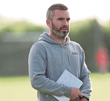 Ciaran Gallagher, the manager of his native club Mostrim Photo: Syl Healy