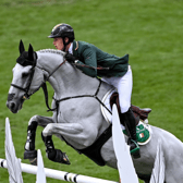 Max Wachman competing on Berlux Z in the Longines FEI Nations Cup during the Longines FEI Dublin Horse Show. Picture: Piaras Ó Mídheach/Sportsfile