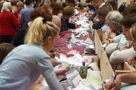 Vote counting in St Mary's Hall Portlaoise