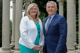 Sinéad Dooley, Head of Public Engagement at  Eirgrid, with Allan Shine, CEO of the County Kildare Chamber. Pic supplied by Lorraine O'Sullivan.