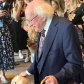 Rudy welcomes President Michael D Higgins to the Lyrath Estate hotel