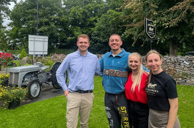 Dermot Kennedy with The Creamery Pub and Food Barn staff