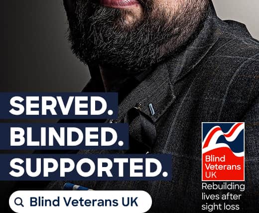 He has teamed up with Blind Veterans UK, which has displayed portrait photographs of nine veterans with sight-loss, including Mr Brown, on digital screens across London.