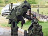 A file photo of the army bomb squad in operation