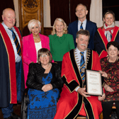 Pictured at a Mayoral reception for Dolphin Swimming Club to mark their 40th anniversary, back row, from left to right, John Prendergast, Sinead Kearns, Cllr Richie Molloy, Carol English Lady Mayor, B
