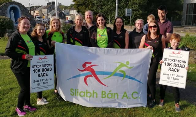 Members of Sliabh Ban AC road race committee, the Colum family, and representatives from Strokestown Park House and Famine Museum and representatives from Strokestown Tidy Towns committee