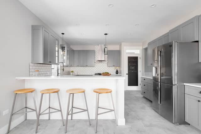 Another inexpensive way to refresh your kitchen is through your flooring…