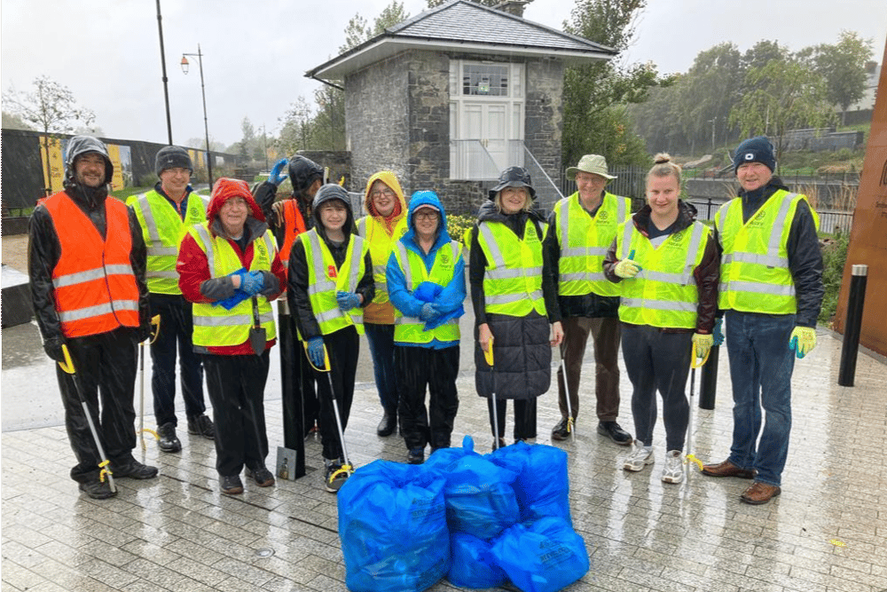 Rotary Kilkenny members take part in a recent litter clean up initiaitive in the City