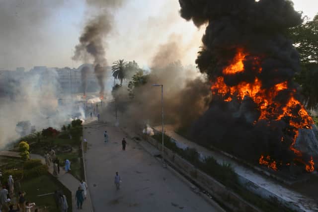Other demonstrators tried to reach the prime minister’s residence in Lahore but were driven off by baton-wielding police, while others attacked vehicles carrying troops and hit armed soldiers with sticks.
