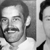 Shot dead . . . Danny Doherty (left), (23) from Creggan, and William Fleming, (19) from the Waterside area of Derry, who were shot dead by the SAS in the grounds of Gransha Hospital.