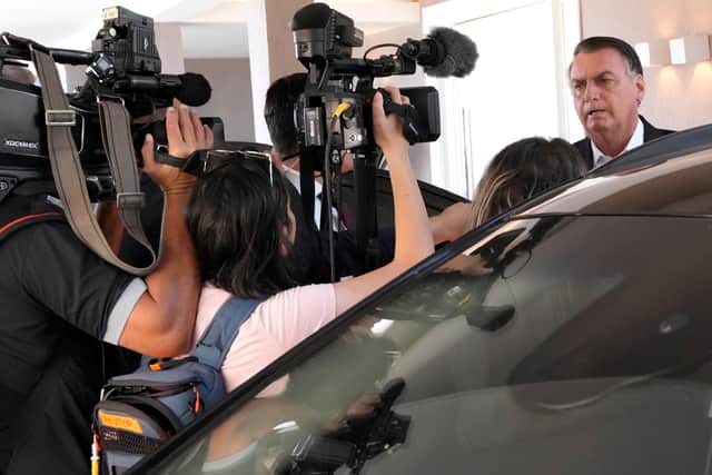 The search adds to Bolsonaro’s mounting legal headaches. Federal Police have questioned him at their Brasilia headquarters twice in the past month related to separate investigations, about three sets of diamond jewellery he received from Saudi Arabia and his potential role in sparking the January 8 uprising by his supporters in the capital.