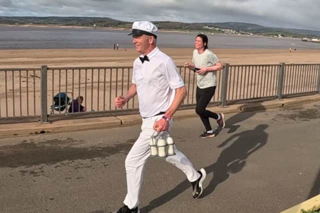 Mr Qualter completed a half marathon in his costume in March as a dress rehearsal, and said the reactions to his attire were extremely positive.