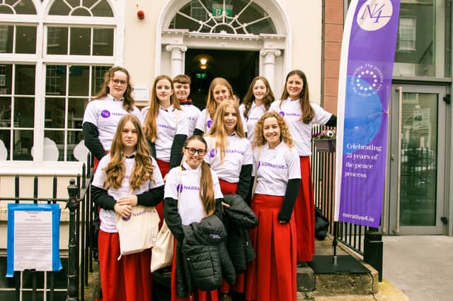 Gaelcholáiste Luimnigh students Students from Gaelcholáiste Luimnigh participating in The Possible project in Limerick City Centre