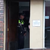 A garda at the scene of the fatal assault in Tuesday afternoon | PICTURE: Adrian Butler