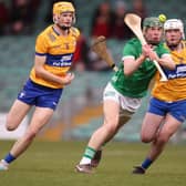 Limerick's Sean Duff scores their first goal in the minor win over Clare. PICTURE: Keith Wiseman