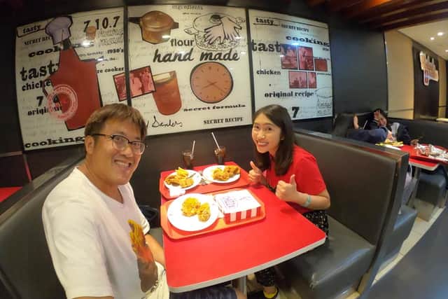 Trying KFC across the world is not always easy for Jacky and one of the first hurdles is convincing his wife, who does not share the same enthusiasm.