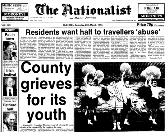 The front page of The Nationalist from 30 years ago - March 20, 1993