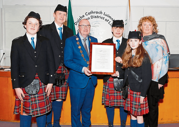 Mayor Francis Foley, Dónal McMahon, Pat O'Brien, Jake Moloney, Tara Madden, and Miriam McGrath | PICTURE: Liam Burke/Press 22