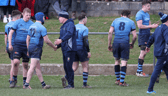 The Boys in Blue of Kilfeacle are congratulated as they walk from Morrissey Park after defeating Cork Constitution in the Munster Junior Cup on Sunday last. Pic: Vincent Flynn