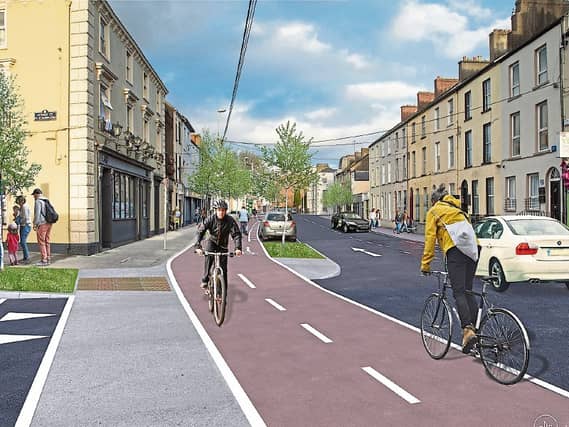 An impression as to how the new cycle lane might look