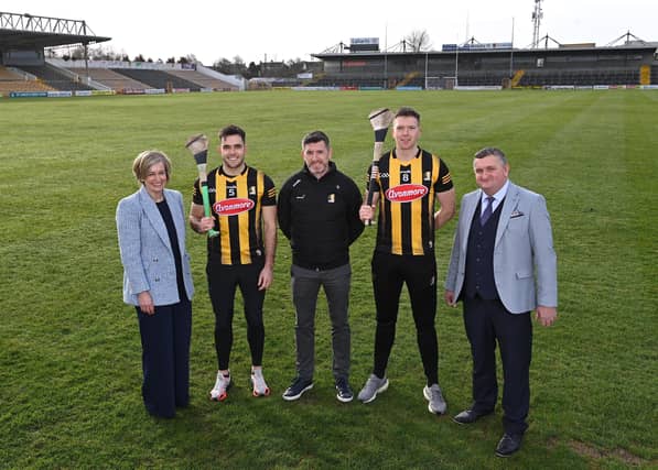 At the launch of the new deal were Glanbia director of corporate affairs Martha Kavanagh, Kilkenny hurler Paddy Deegan, senior manager Derek Lyng, hurler Walter Walsh and Co Board chairman PJ Kenny