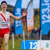 Caolan McFadden crosses the line to win. Photo :Ben McShane/Sportsfile