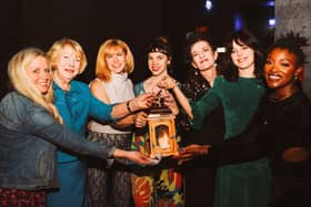 Laura Murphy on left with Sabina Higgins and others at the Bridgid's Day