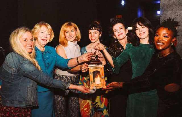 Laura Murphy on left with Sabina Higgins and others at the Bridgid's Day