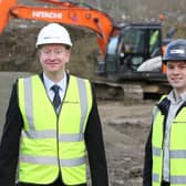 Pictured at the site of Arbour Housing’s new affordable housing development at Buncrana Road in Derry are Danske Bank’s Paul Herbison, Arbour Housing CEO Kieran Matthews, and Jordan Allingham from EHA