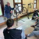 Paul Murphy from The Bicycle Engineering Academy with the students from St. Kieran’s College