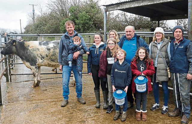 Bucket collection: Friends and family of Richard and Michelle Collins raising funds for Milford at Newport Mart | PICTURE: Brendan Gleeson