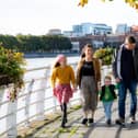The Ruttle family exploring the sights and sounds of Limerick’s Three Bridges walk, along the city's iconic riverside loop - Picture: Paul Corey