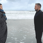Limerick musician Emma Langford with country music popstar Derek Ryan on the cover of his new single, Everywhere With You.
