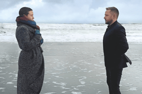 Limerick musician Emma Langford with country music popstar Derek Ryan on the cover of his new single, Everywhere With You.