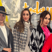 Seasonal fits - Celia pictured with Holman Lee Agency models behind the scenes of the RTÉ Today Show