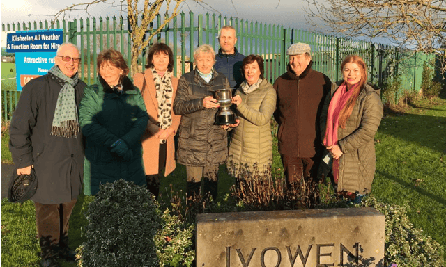 Presentation of the Sullivan Cup to residents of Ivowen estate in Kilsheelan. The Sullivan Cup is awarded annually by Kilsheelan Tidy Towns to the most improved estate or property