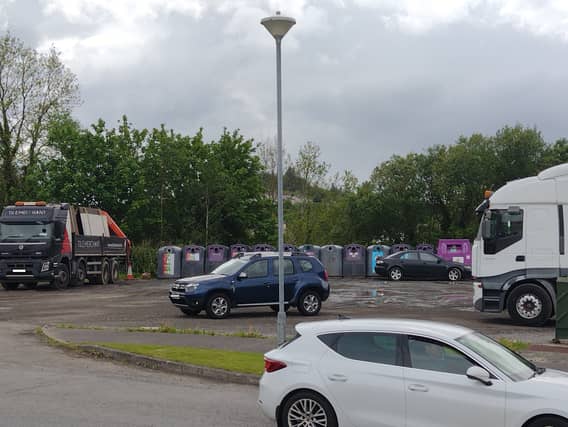 Donegal Town bottle bank. PHOTO Siobhán McNamara