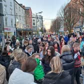 Some of the crowds who have gathered at Thomas Street | PICTURE: Jasmin Griffin