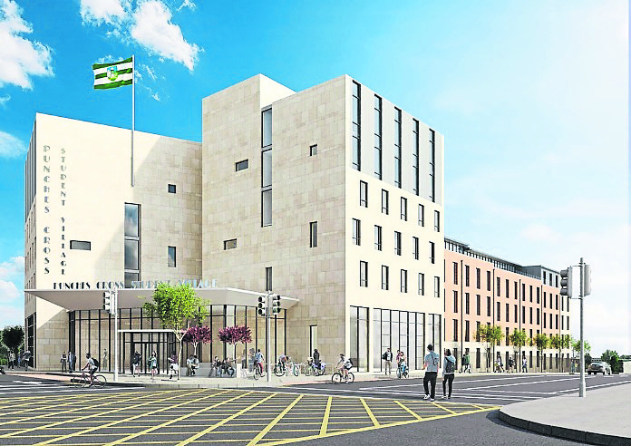 A render of the proposed student housing development opposite Punch's Cross